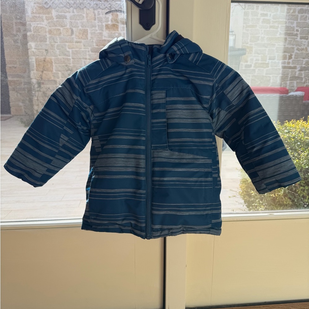 Iceberg Outerwear Striped Blue Kids Ski Jacket and Bib